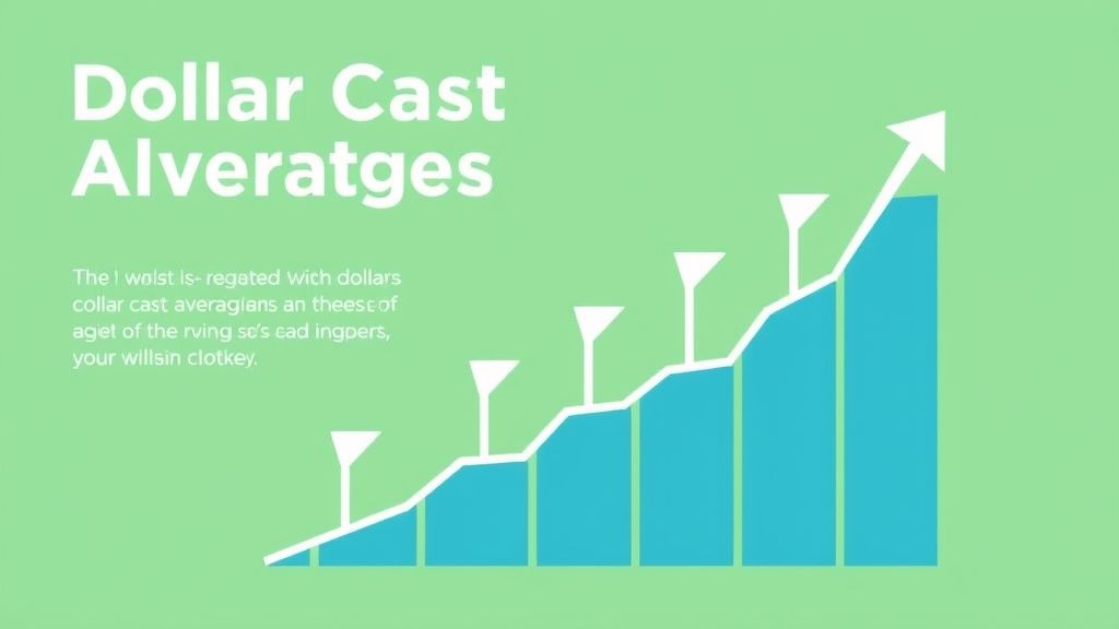 Grafik yang menjelaskan cara kerja strategi dollar cost averaging..
