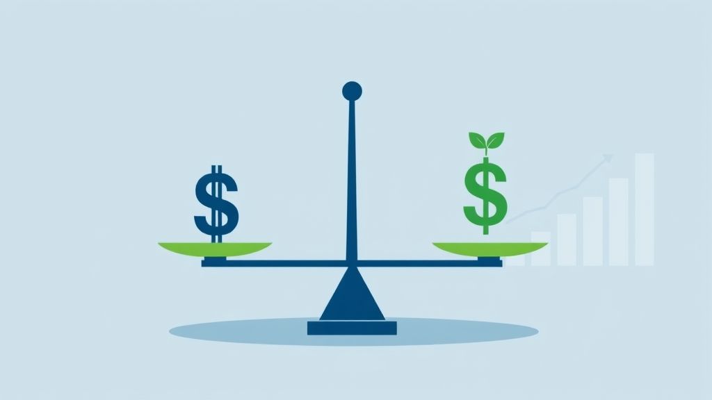 Grafik yang menjelaskan komponen biaya modal dalam sebuah bisnis..
