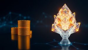 Visualisasi perbedaan aset fungible dan non-fungible dalam dunia digital..