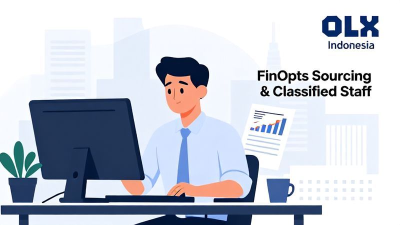 Banner OLX Indonesia membuka lowongan FinOps Sourcing & Classified Staff di Cilandak. Daftar sebelum 25 Maret 2026.